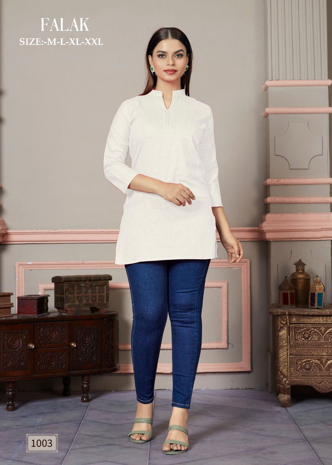 Falak By Sangeet Tunic Slub Cotton Short Kurtis Wholesale Market In Surat